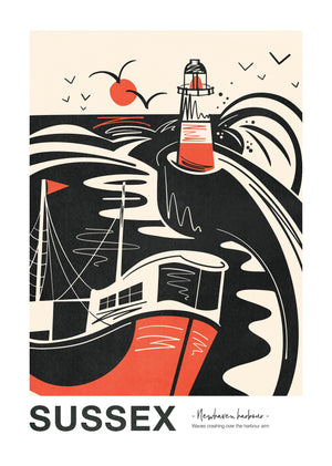 Newhaven Harbour Print A4