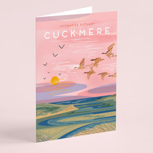 Cuckmere estuary geese flying over Cuckmere haven