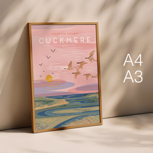 Cuckmere Haven print, Cuckmere Haven art, Cuckmere Haven illustration, Seven Sisters print, Seven Sisters cliffs artwork, Coastguard Cottages print, Sussex coastal print, Sussex landmark print, Sussex wall art, South Downs landscape print, Sussex coastline artwork, British coastline illustration, Sussex countryside art, coastal landscape wall art, UK coastal decor, illustrated Sussex print, travel poster style landscape, contemporary landscape illustration, Sussex gift, Sussex souvenir art