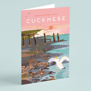 Cuckmere Cliffs Landmark Greeting Card