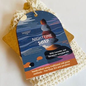 Nighttime soap with lavender and geranium essential oils