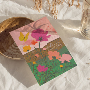 Wishing You a Lovely Day - Floral Birthday Card