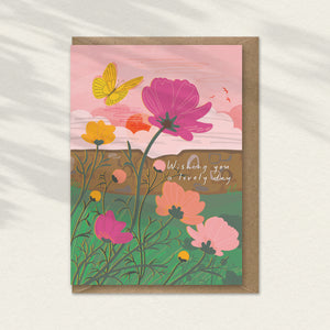 Wishing You a Lovely Day - Floral Birthday Card