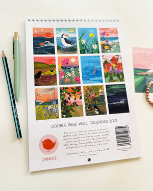 2027 Wall Calendar – Whispers | Double Page Illustrated Calendar