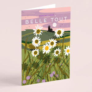 The Belle Tout lighthouse as seen through a field of wildflowers. Beachy Head, Eastbourne