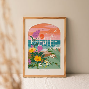 Breathe | A4 Coastal Art Print | Whispers of Nature