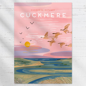 Cuckmere Haven print, Cuckmere Haven art, Cuckmere Haven illustration, Seven Sisters print, Seven Sisters cliffs artwork, Coastguard Cottages print, Sussex coastal print, Sussex landmark print, Sussex wall art, South Downs landscape print, Sussex coastline artwork, British coastline illustration, Sussex countryside art, coastal landscape wall art, UK coastal decor, illustrated Sussex print, travel poster style landscape, contemporary landscape illustration, Sussex gift, Sussex souvenir art