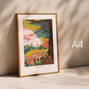 Forest walk A4 Print