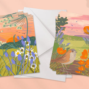 notecard set, boxed notecards, floral notecard set, thank you notecards, blank notecards with envelopes, illustrated notecards, floral stationery set, writing cards set, eco friendly stationery, recycled paper notecards, gift for stationery lovers, letter writing set, flower illustration cards, plastic free stationery, UK made stationery, greeting card set, small note cards, gift boxed stationery, botanical notecards, sustainable stationery