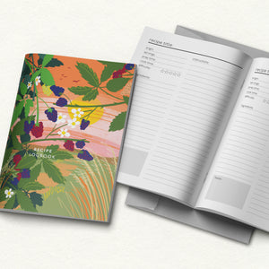Recipe logbook with blackberry cover, journal for home cooking