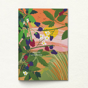 Recipe logbook with blackberry cover, journal for home cooking