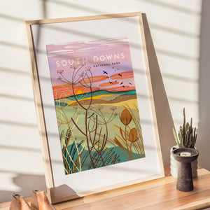 Sussex art print, Sussex wall art, Sussex landscape print, Sussex coastal print, Sussex landmark illustration, Sussex home decor, Sussex artwork, Sussex gift, Sussex poster print, illustrated Sussex print, coastal wall art Sussex, British coastline print, UK landscape illustration, nature inspired wall art, travel poster style print, vintage poster inspired art, contemporary landscape print, minimalist coastal decor, local landscape artwork, seaside wall decor, south downs national park, South Downs