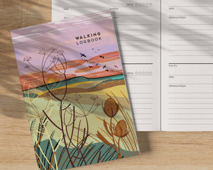 walking logbook, walking journal, hiking logbook, hiking journal, walk tracker, adventure logbook, countryside walks, walking diary, rambling journal, gift for walkers, gift for hikers, outdoor notebook, nature walk journal, A5 walking notebook, walking gift