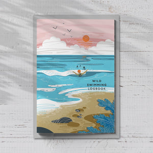 wild swimming logbook, swimming journal, sea swimming logbook, open water swimming, cold water swimming, swim tracker, swimming diary, wild swimmer gift, gift for swimmers, outdoor swimming, swim log book, coastal swimming, A5 swimming notebook, swimming gift, sea lover gift