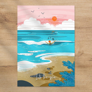 wild swimming print ocean inspired print, gift for wild swimmers, sea lover gift, beach house decor, coastal home decor, British coastline art, open water swimming, swimmer gift, nature inspired wall art
