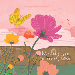 Wishing You a Lovely Day - Floral Birthday Card